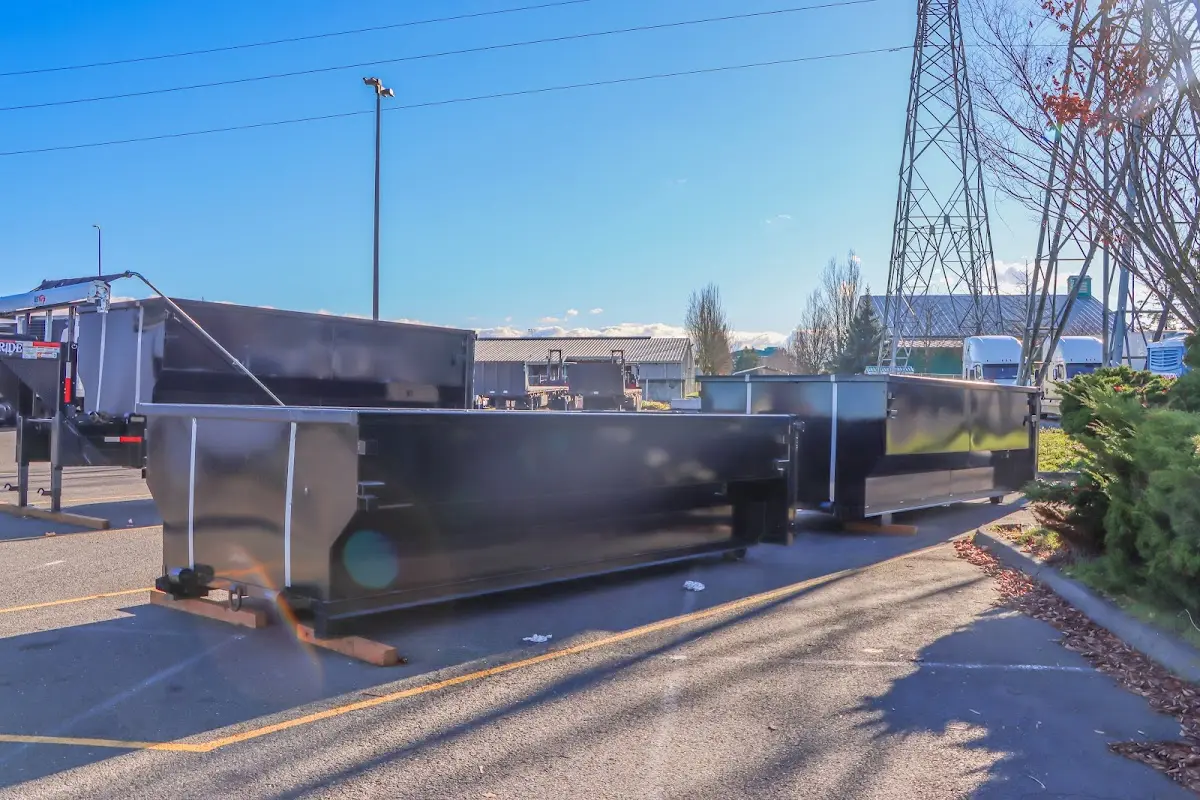 Roll-off dumpster ready for waste disposal at job site for 8 Yard Dumpster Rental in Mullica